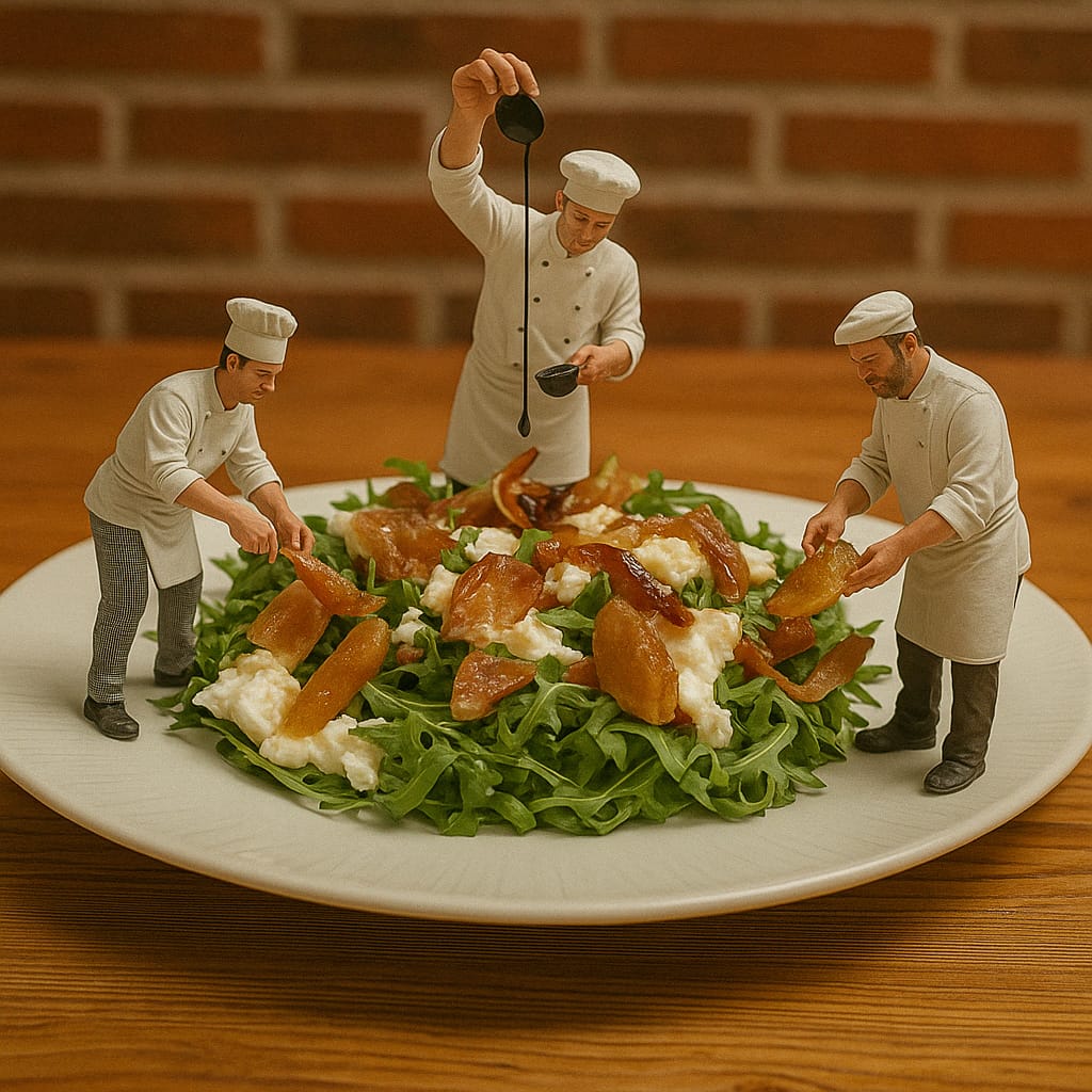 Ensalada de rúcula y burrata